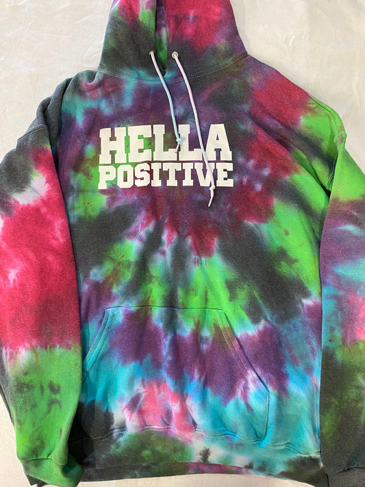 Hella Positive Tie Dye Hoodie - 2XL