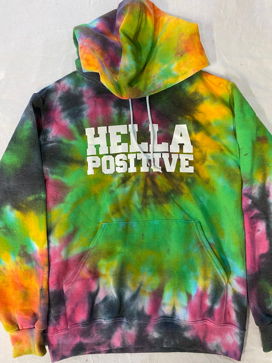 Hella Positive Tie Dye Hoodie - Small