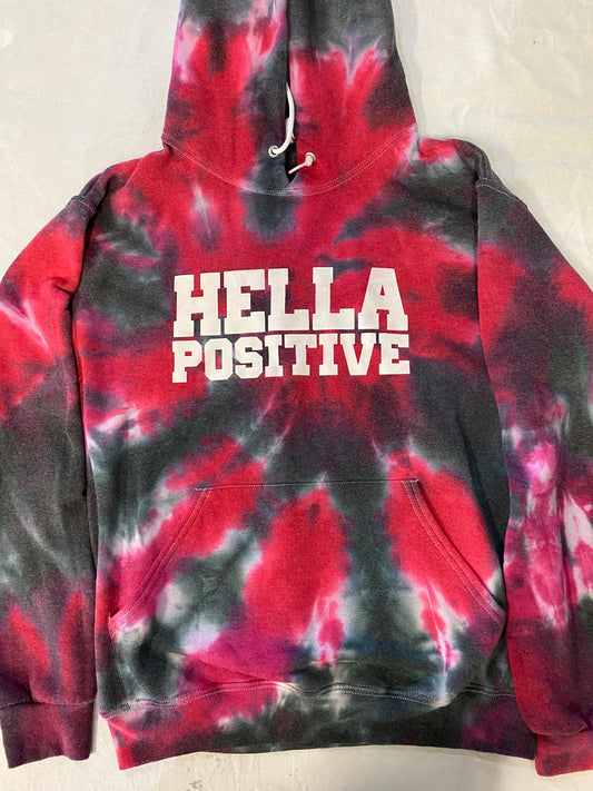 Hella Positive Tie Dye Hoodie - Small