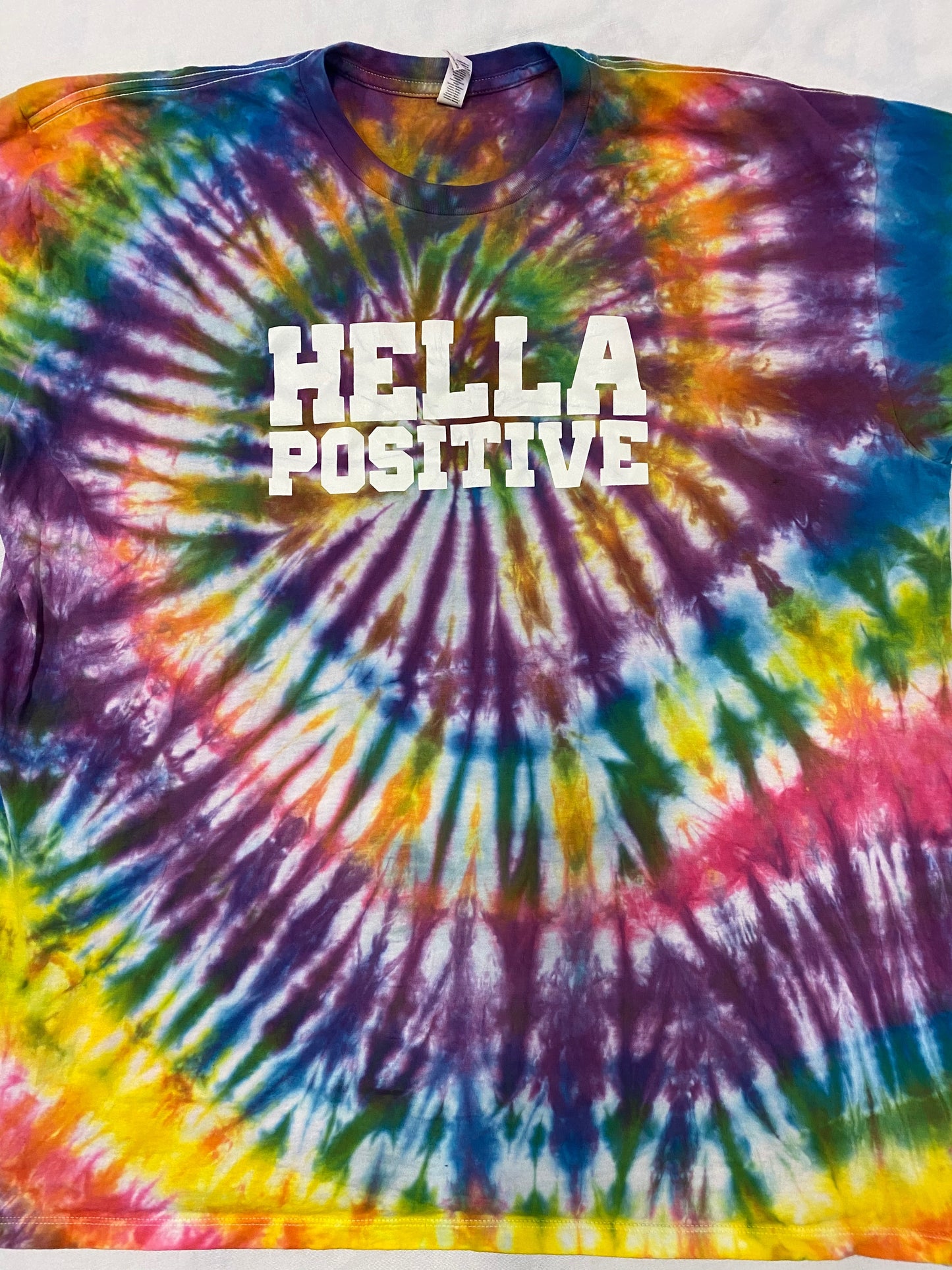 Hella Positive Tie Dye T-Shirt - 2XL