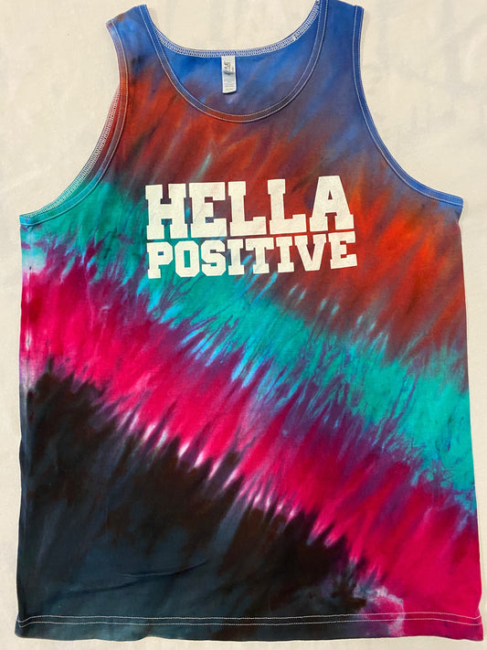 Hella Positive Tie Dye Tank Top - Large