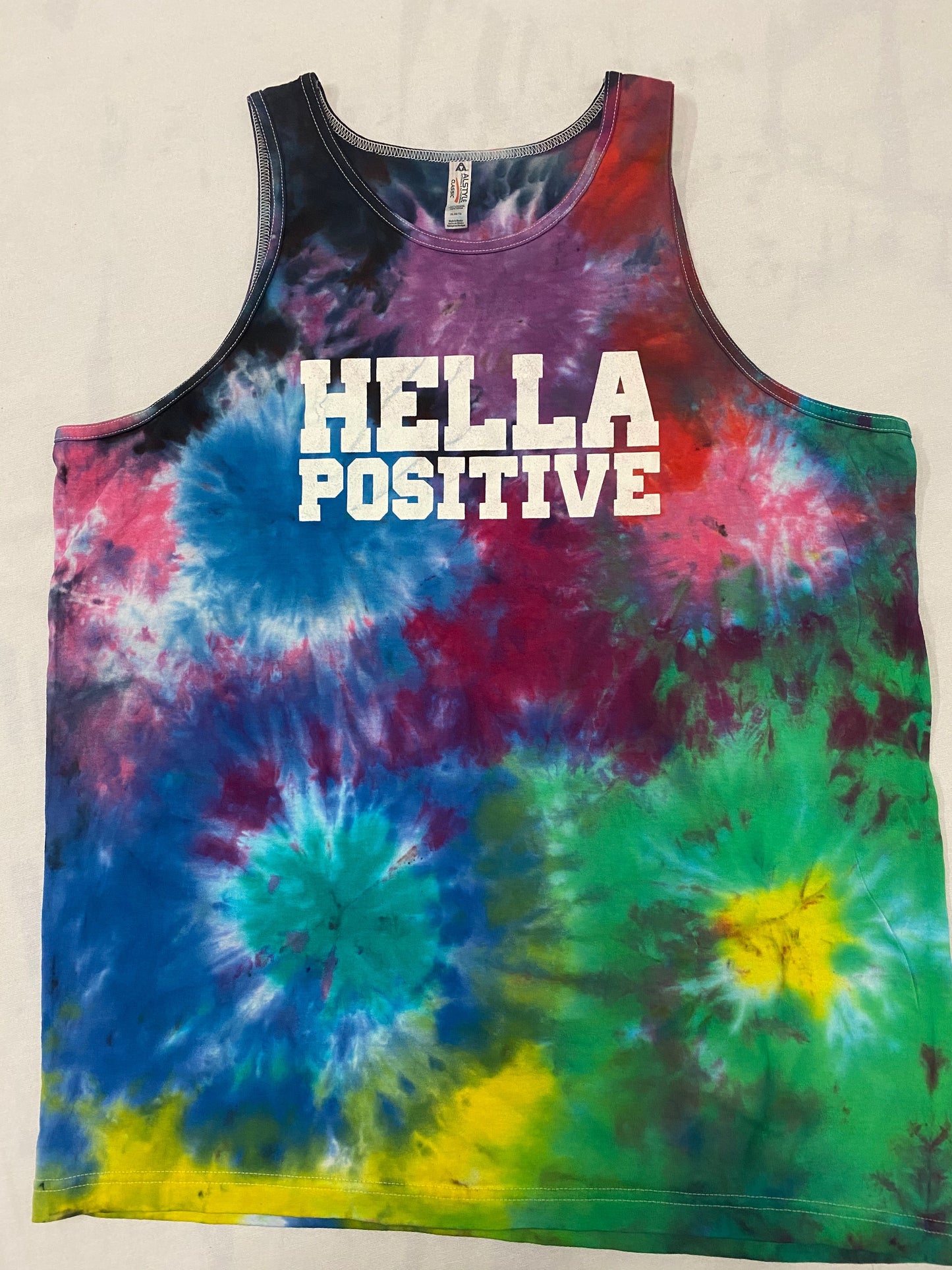 Hella Positive Tie Dye Tank Top - XL