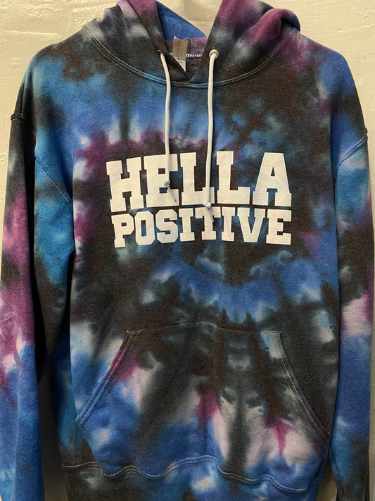 Hella Positive Tie Dye Hoodie - Small