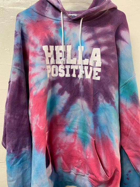 Hella Positive Tie Dye Hoodie - 2XL