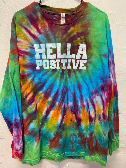 Hella Positive Tie Dye Long Sleeve - Large