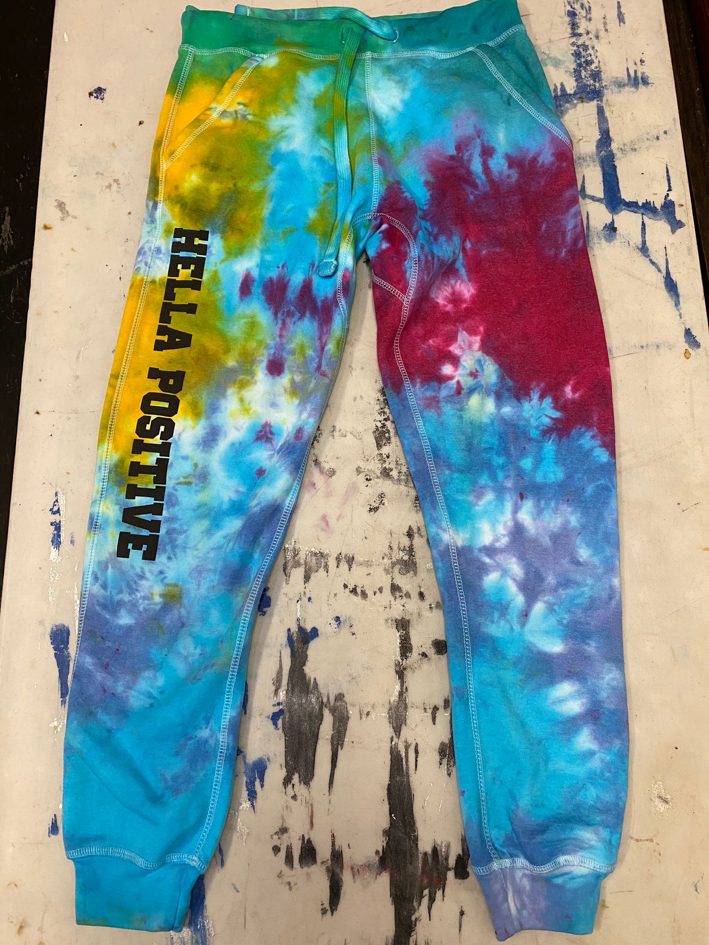 Hella Positive Tie Dye Jogger Sweatpants - Medium