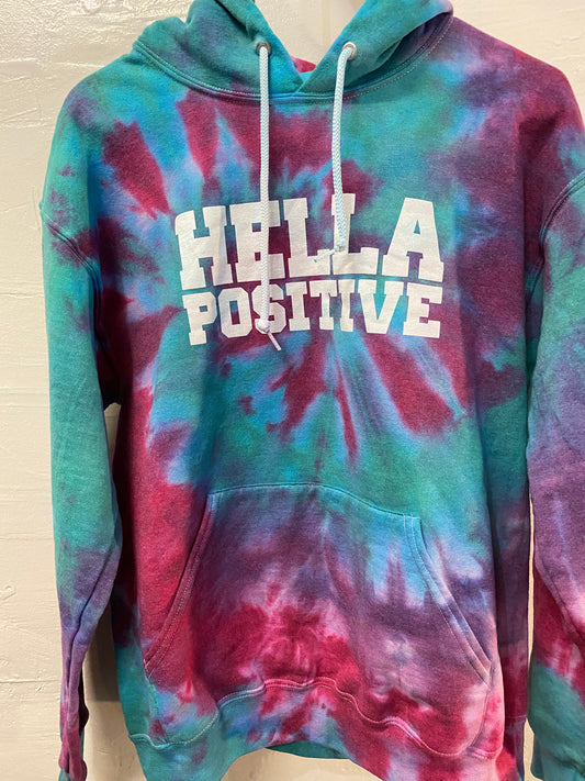 Hella Positive Tie Dye Hoodie - Medium