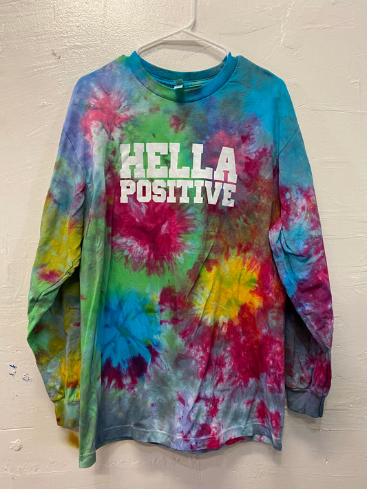 Hella Positive Tie Dye Long Sleeve - Large