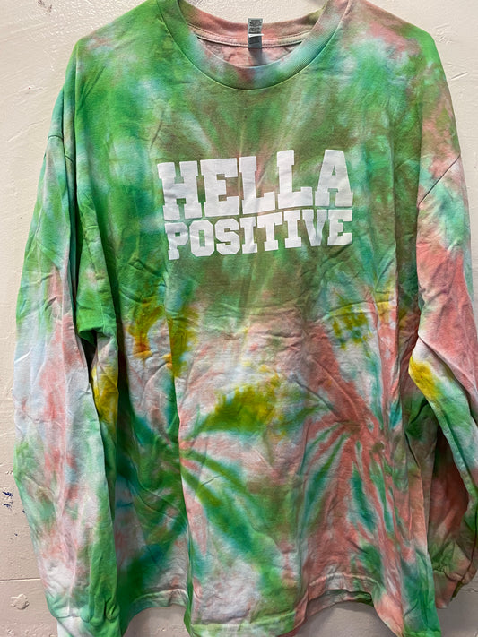 Hella Positive Tie Dye Long Sleeve - 2XL