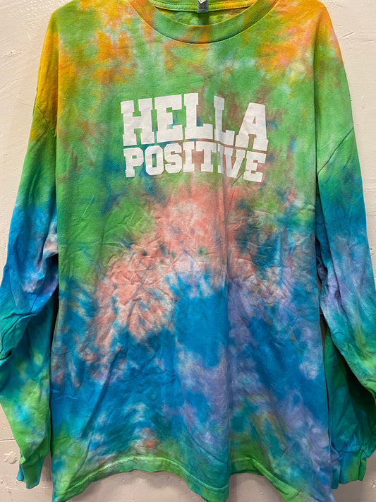 Hella Positive Tie Dye Long Sleeve - 2XL