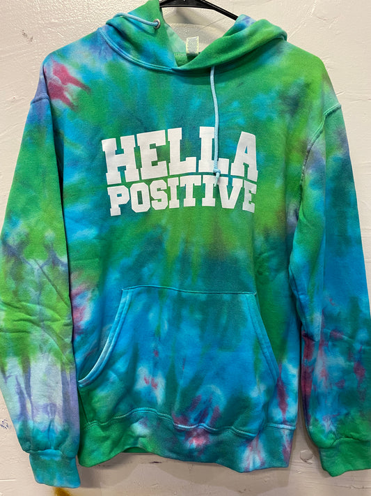 Hella Positive Tie Dye Hoodie - Small