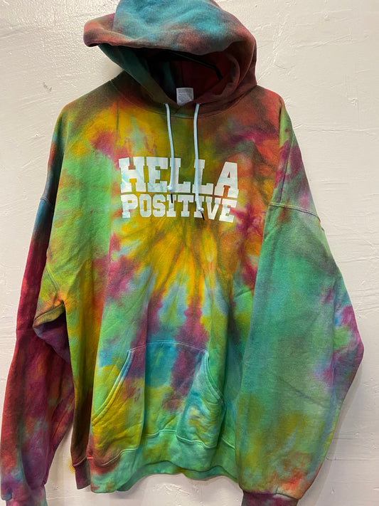 Hella Positive Tie Dye Hoodie - 3XL